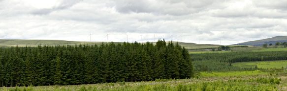 photomontage of the Minnygap wind farm from Kinnelknock